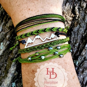 Mountain wax cord bracelet set
