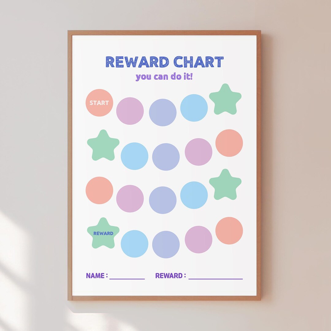 Pastel Reward Chart for Kids, Toddler Behavior Tracker (digital ...