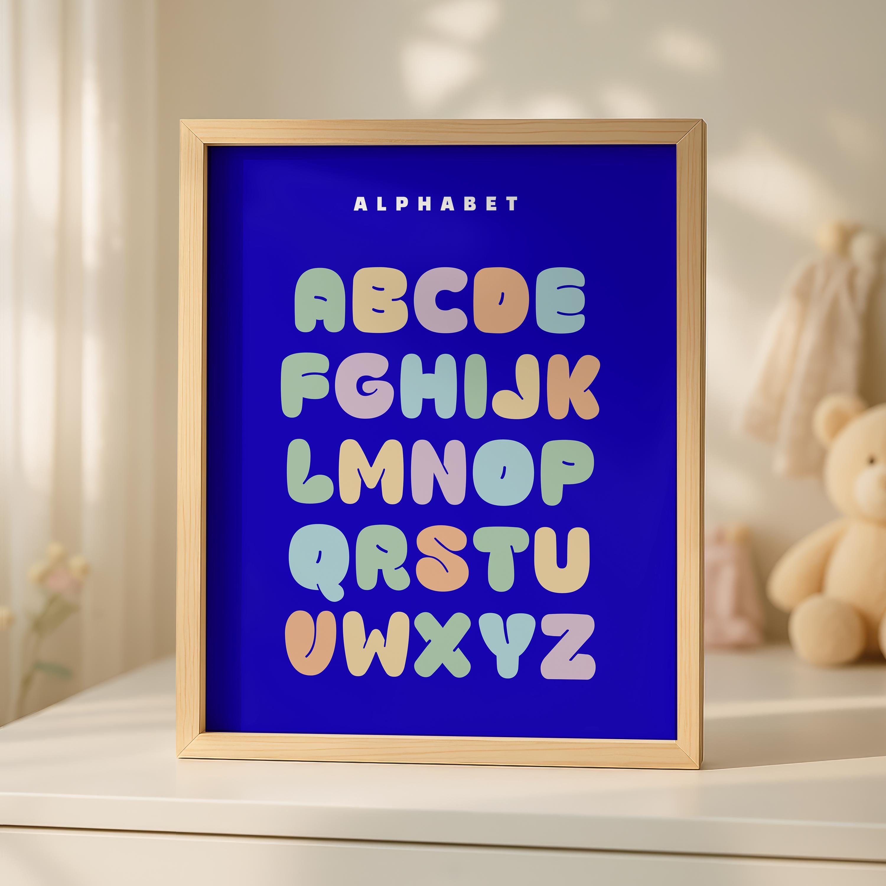 Colorful ABC Poster | Nursery Alphabet Wall Art (digital Download) - Etsy