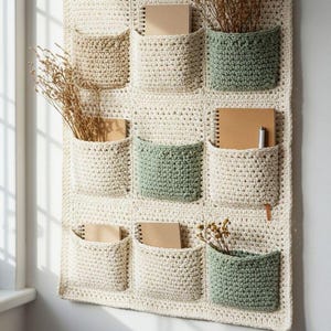 Porta Oggetti Da Appendere 2 Borse Portaoggetti Da Parete In Cotone E Lino - Organizer Per Bagno