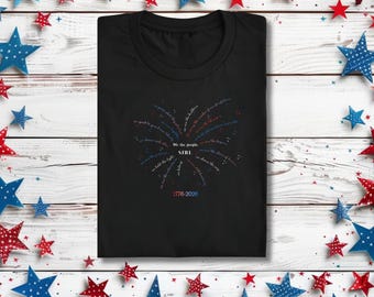 We the People Kids Shirt | Patriotic Youth Tee Black | Fireworks Graphic | 4th of July | 1776-2026