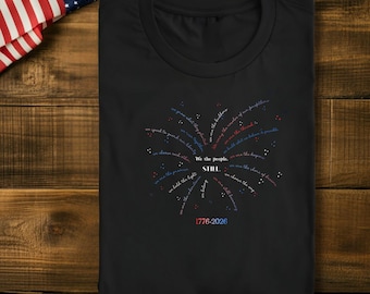 We the People T-Shirt | Patriotic Family Tee Black | Fireworks Graphic | 4th of July | 1776-2026
