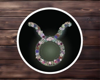 Taurus Floral Glyph Sticker | stars are a compass | Still Point Studio