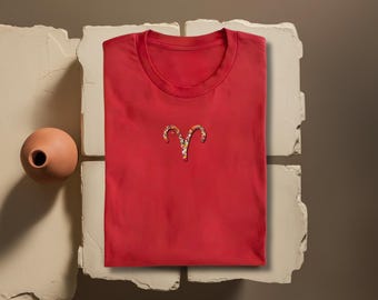 Aries Zodiac Shirt | Botanical Zodiac Tee | Astrology Gift | Aries Birthday Gift