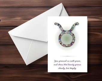 Taurus Greeting Card | Floral Glyph | Still Point Studio