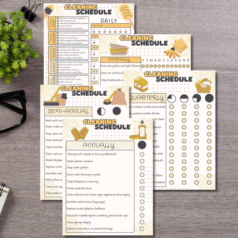 ADHD Cleaning Planner Printable Cleaning Schedule Checklist PDF ...