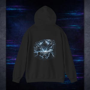 TV Reaper Hoodie | VOID FREQUENCY Drop 001 | Horror Streetwear Pullover | Glitch Reaper Graphic Hoodie | Unisex Gothic Hoodie