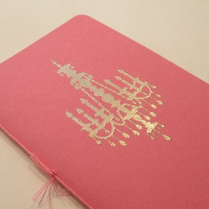 Chandelier Pocket Notebooks: Set of Two Pink and Silver Embossed Small Journals Cahier image 2