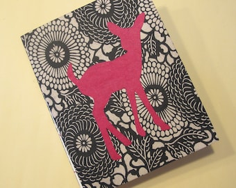Deer Journal Notebook: Pink, Black, and White Small Handmade Book