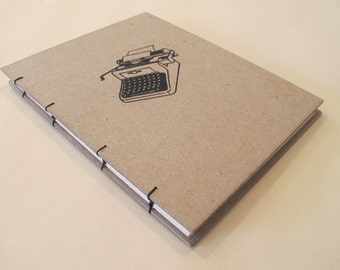 Typewriter Handmade Journal Notebook: Hardbound Coptic Small Book