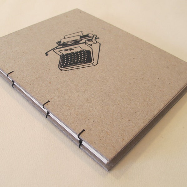 Typewriter Handmade Journal Notebook: Hardbound Coptic Small Book