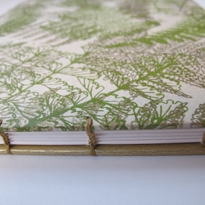 Small Green and Gold Greenery Fern Leaf Wedding Guest Book Instax Photo Album image 2