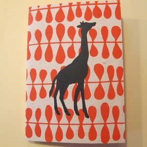 Giraffe Handmade Book: Orange and Black Coptic Notebook Journal image 5