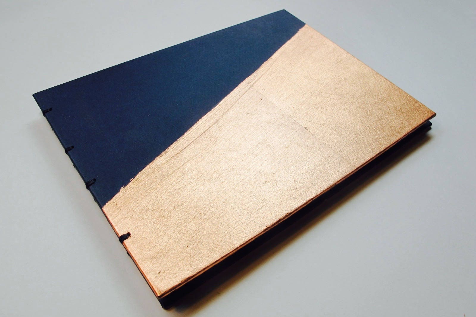 Vintage Small Copper Finish Metal Compact Photo Book Album w/ 6 Panels  L@@K!