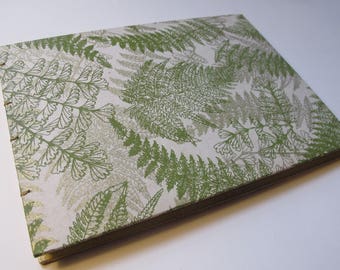 Small Green and Gold Greenery Fern Leaf Wedding Guest Book Instax Photo Album