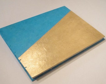 Instax Photo Album Guest Book Large Jewel Tone Turquoise and Metallic Gold Leaf Glam Photo Booth