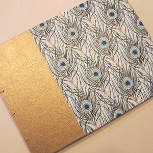 Small Gold and Blue Peacock Wedding Guest Book Instax Photo Album