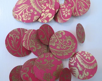 Pink and Gold Paper Garland: Wedding or Christmas Garland