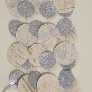 Silver Glitter and Gold Paper Garland: Wedding or Christmas Garland