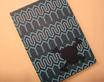 Skull and Crossbones Handmade Journal Notebook: Blue Coptic Hardbound Book