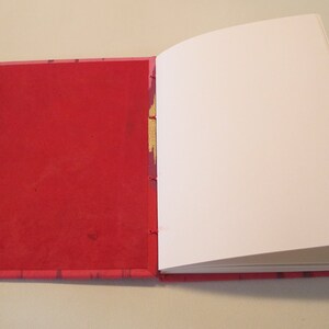 Valentine's Heart Small Journal Notebook: Red, Pink, and Gold Hardbound Coptic Handmade Book image 5