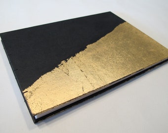Instax Photo Album Large Art Deco Black and Gold Leaf Modern Wedding Photo Booth Guest Book