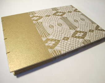 Small Art Deco Gold and Ivory Geometric Guest Book Instax Photo Album