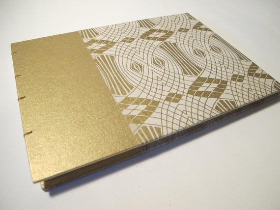 Small Art Deco Gold and Ivory Geometric Guest Book Instax Photo Album