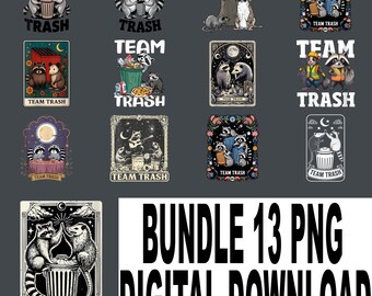 Team Trash PNG – Funny Raccoon Meme Trash Panda Clipart