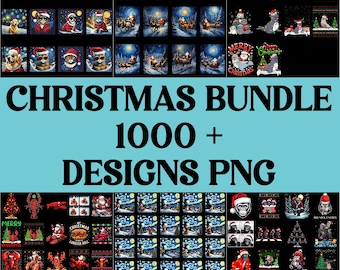 Christmas T-Shirt Designs Bundle – 1000+ Santa PNG, Merry Christmas, Holiday Sublimation Clipart Digital File