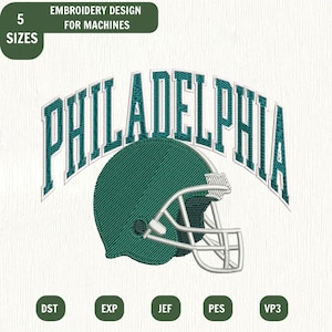 Philadelphia Football Cap Machine Embroidery File, Green Philly Gifts Design (Instant Download)