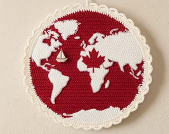 Patrón de mapamundi de crochet para colgar en la pared (patrón PDF)