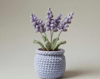 Mini Lavender Crochet Pattern PDF | Potted Lavender Amigurumi | Beginner Flower Pot Decor Pattern