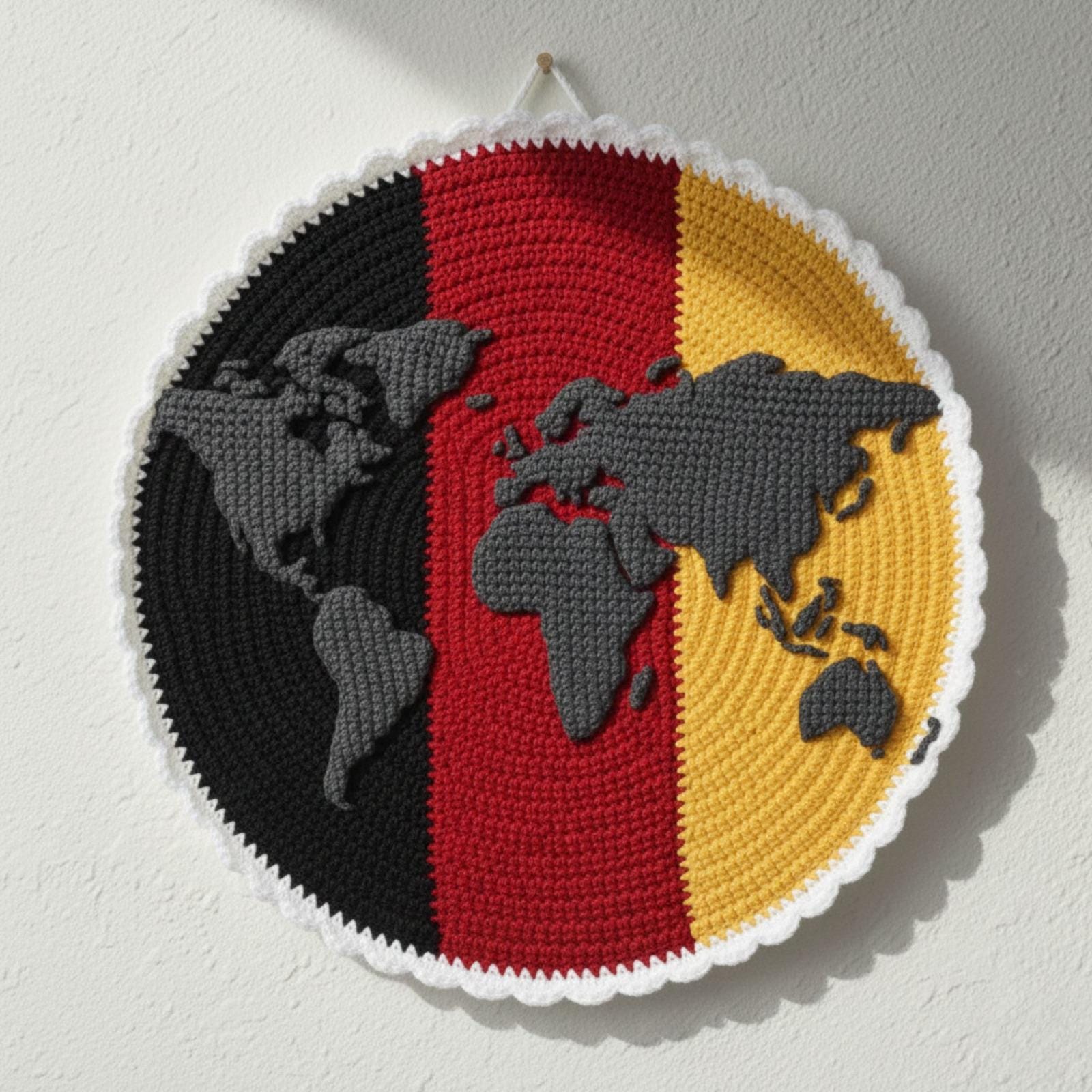 German Tricolor Crochet Map Pattern | Beginner-friendly Wall Hanging ...