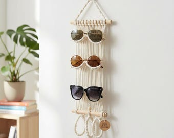 Vertical Pocket Wall Organizer Crochet Pattern PDF Hanging Storage with Wooden Dowels