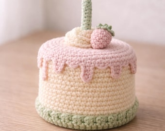 Crochet Mini Birthday Cake Pattern Amigurumi Dessert PDF Download