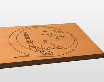 Islamic Mosque Crescent Moon SVG | Ramadan Laser Cut Decor Digital Download