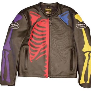 Vanson Skeleton Leather Jacket - Etsy