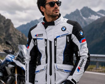 Giacca da moto da turismo e avventura BMW Motorrad da uomo, con protezioni CE. Abbigliamento da moto BMW, il miglior regalo per i motociclisti.