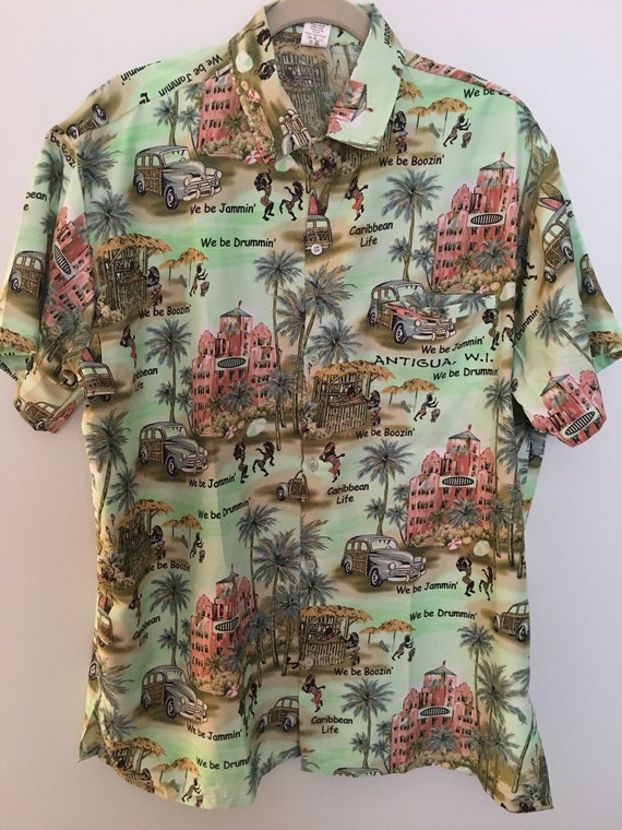 Vintage Hawaiian Shirt Retro Music 