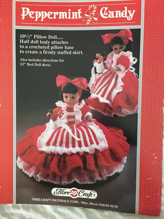 Pillow Doll Crochet Pattern Peppermint Candy Fcm 162 Fibre Etsy