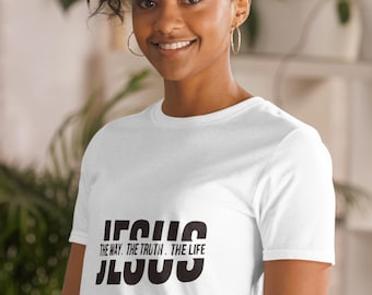 John 14:6 Shirt, Jesus The Way The Truth The Life, Christian Minimalist Tee, Bible Verse Shirt, Faith Shirt