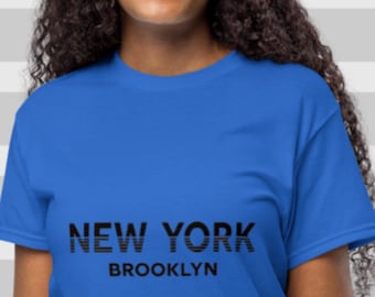 Brooklyn New York Print T-Shirt: Unisex, Moisture-Wicking Cotton-Poly Blend