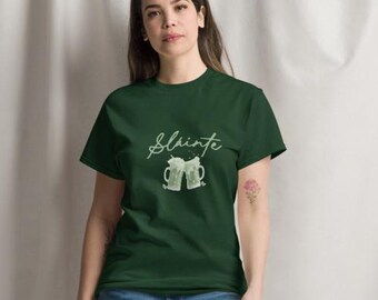 Y2K-Inspired Slainte T-Shirt | Unisex St. Patrick's Day Top for Beer Lovers & Festivals