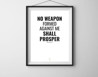 Isaiah 54:17 Bible Verse Art – Christian Wall Decor (Digital Download)