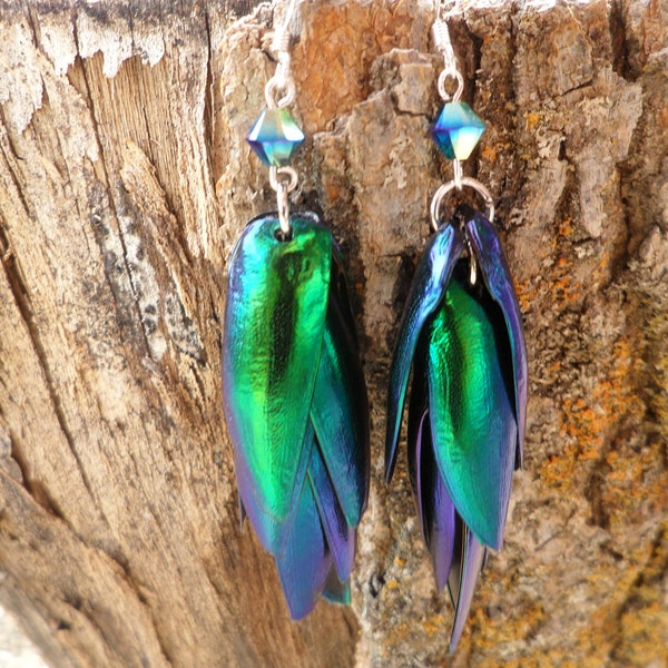 Small Green Jeweled Mermaid Tail - Egyptian Beetle Wings