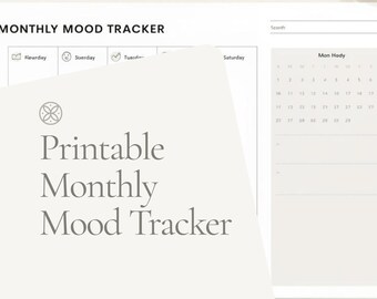 Rejestr nastroju do druku | Miesięczny i dzienny dziennik nastroju (wersja cyfrowa do pobrania)