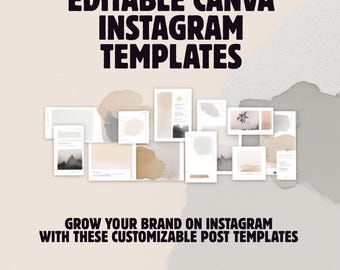 Szablony na Instagram | Minimalistyczne media społecznościowe Canva | Beżowe posty na Instagram | Pakiet dla twórców treści (20)