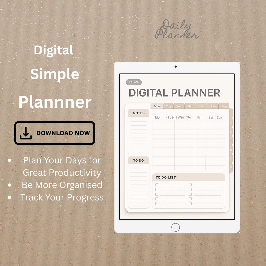 Simple Daily Planner | Printable Planner Pages | Schedule, To-do List ...