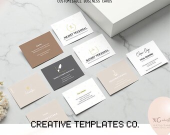 Nowoczesny, minimalistyczny szablon wizytówki | Canva Editable (do pobrania cyfrowego)